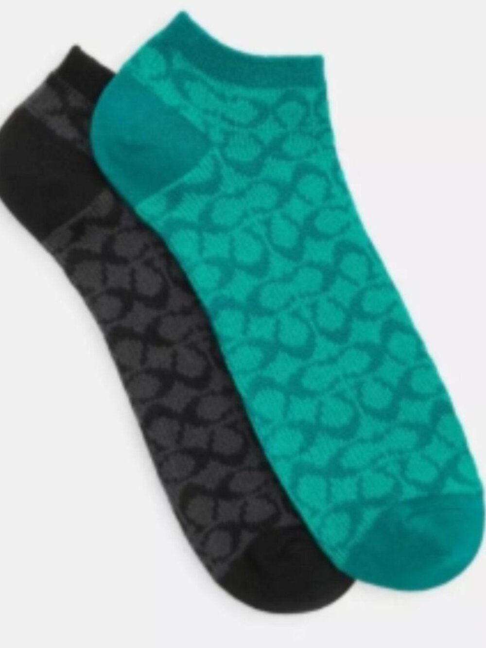 Coach Women's Black and Green Socks sz 9-11